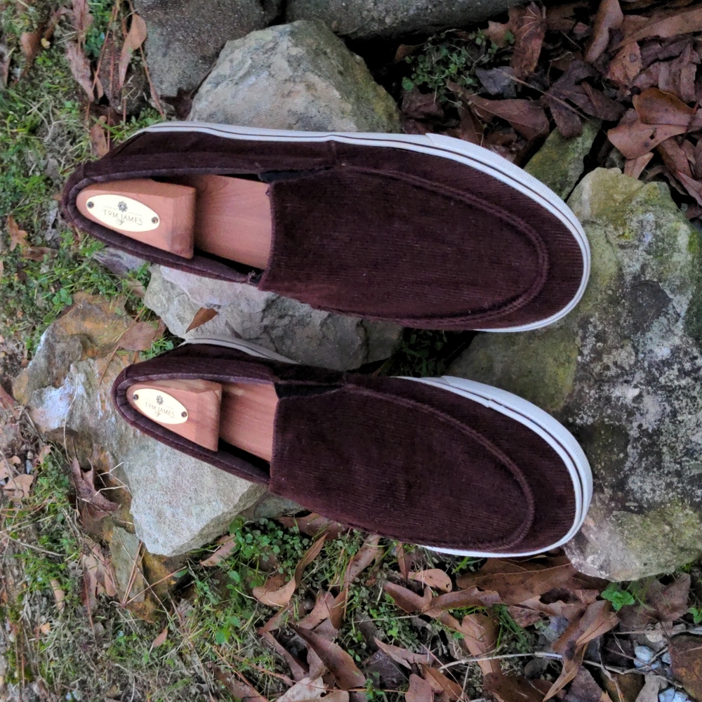 Mossimo Unisex Dark Brown Corduroy Slip-On Loafers